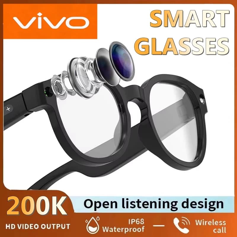 VIVO 2MP AI Smart Glasses Photo Camera Video Multifunctional AI Translation Recording Music Control Wifi Transmission 2026 NEW