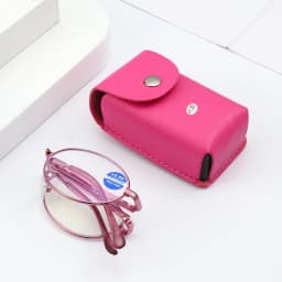 Classic Portable Folding Reading Glasses Anti Blue Ray Eyewear Women Metal Frame Presbyopia Eyeglasses with Glasses Bag