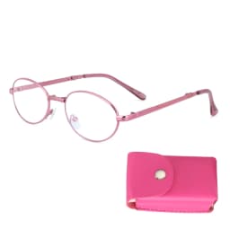 Classic Portable Folding Reading Glasses Anti Blue Ray Eyewear Women Metal Frame Presbyopia Eyeglasses with Glasses Bag