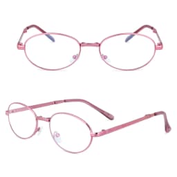 Classic Portable Folding Reading Glasses Anti Blue Ray Eyewear Women Metal Frame Presbyopia Eyeglasses with Glasses Bag