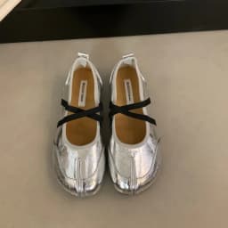 Bailamos Women Flat Women's Square Toe Retro Single Shoes One Word Buckle Shallow Mouth Mary Jane Shoes Split Toe Shoes Sandals