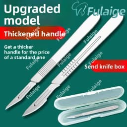 Dental Surgical Scalpel Handle No.3/4 with Blades No.11/23 Stainless Steel Carbon Steel Dissection Cutting Tool for Oral Surgery