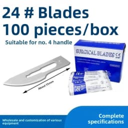 Dental Surgical Scalpel Handle No.3/4 with Blades No.11/23 Stainless Steel Carbon Steel Dissection Cutting Tool for Oral Surgery