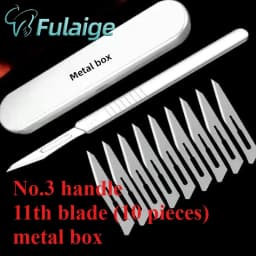 Dental Surgical Scalpel Handle No.3/4 with Blades No.11/23 Stainless Steel Carbon Steel Dissection Cutting Tool for Oral Surgery