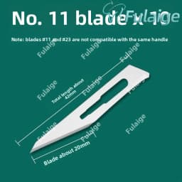 Dental Surgical Scalpel Handle No.3/4 with Blades No.11/23 Stainless Steel Carbon Steel Dissection Cutting Tool for Oral Surgery