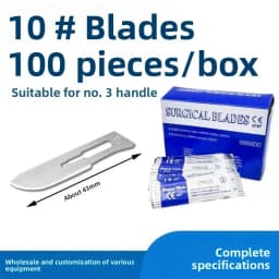 Dental Surgical Scalpel Handle No.3/4 with Blades No.11/23 Stainless Steel Carbon Steel Dissection Cutting Tool for Oral Surgery