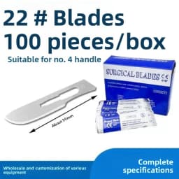 Dental Surgical Scalpel Handle No.3/4 with Blades No.11/23 Stainless Steel Carbon Steel Dissection Cutting Tool for Oral Surgery