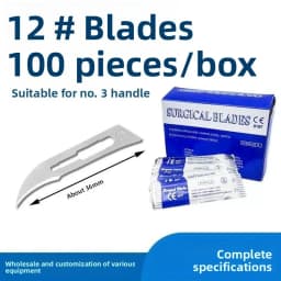 Dental Surgical Scalpel Handle No.3/4 with Blades No.11/23 Stainless Steel Carbon Steel Dissection Cutting Tool for Oral Surgery