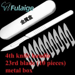 Dental Surgical Scalpel Handle No.3/4 with Blades No.11/23 Stainless Steel Carbon Steel Dissection Cutting Tool for Oral Surgery