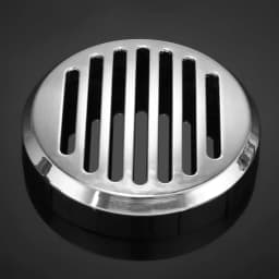 Motorcycle 9cm/3.5" Chrome Round Slotted Grille Horn Cover for Honda Cruiser Bikes Shadow VT1100/750 VT/VLX 600 VTX1300C 1800C