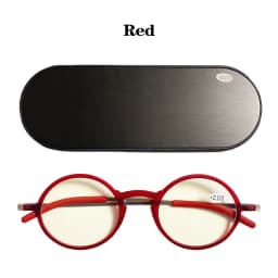 Sighttoo Ultra-Thin Portable TR90 Presbyopic Eyeglass With Magnetic Case Men Women Space Aluminum Anti Blue- Reading Glasses