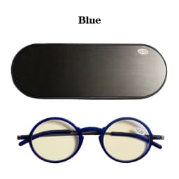 Sighttoo Ultra-Thin Portable TR90 Presbyopic Eyeglass With Magnetic Case Men Women Space Aluminum Anti Blue- Reading Glasses