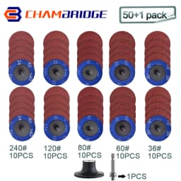 50mm R-Type Quick Change Discs Set 2 Inch Zirconia Sanding Discs with 1/4" Holder for Die Grinder Rust Paint Removal Accessories