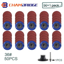 50mm R-Type Quick Change Discs Set 2 Inch Zirconia Sanding Discs with 1/4" Holder for Die Grinder Rust Paint Removal Accessories