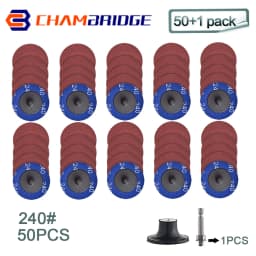 50mm R-Type Quick Change Discs Set 2 Inch Zirconia Sanding Discs with 1/4" Holder for Die Grinder Rust Paint Removal Accessories