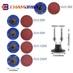 50mm R-Type Quick Change Discs Set 2 Inch Zirconia Sanding Discs with 1/4" Holder for Die Grinder Rust Paint Removal Accessories