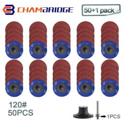 50mm R-Type Quick Change Discs Set 2 Inch Zirconia Sanding Discs with 1/4" Holder for Die Grinder Rust Paint Removal Accessories
