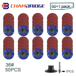 50mm R-Type Quick Change Discs Set 2 Inch Zirconia Sanding Discs with 1/4" Holder for Die Grinder Rust Paint Removal Accessories