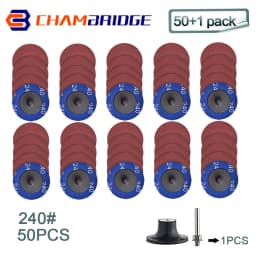 50mm R-Type Quick Change Discs Set 2 Inch Zirconia Sanding Discs with 1/4" Holder for Die Grinder Rust Paint Removal Accessories