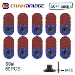 50mm R-Type Quick Change Discs Set 2 Inch Zirconia Sanding Discs with 1/4" Holder for Die Grinder Rust Paint Removal Accessories