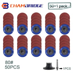 50mm R-Type Quick Change Discs Set 2 Inch Zirconia Sanding Discs with 1/4" Holder for Die Grinder Rust Paint Removal Accessories