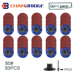 50mm R-Type Quick Change Discs Set 2 Inch Zirconia Sanding Discs with 1/4" Holder for Die Grinder Rust Paint Removal Accessories