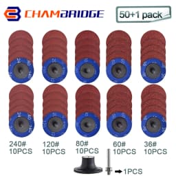 50mm R-Type Quick Change Discs Set 2 Inch Zirconia Sanding Discs with 1/4" Holder for Die Grinder Rust Paint Removal Accessories
