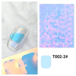Sparkly Holographic Aurora Nail Foil Stickers Ice Cube Broken Paper Effect Summer Cellophane Decoration Wraps for Glass Nails