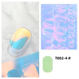 Sparkly Holographic Aurora Nail Foil Stickers Ice Cube Broken Paper Effect Summer Cellophane Decoration Wraps for Glass Nails