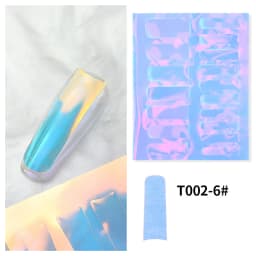 Sparkly Holographic Aurora Nail Foil Stickers Ice Cube Broken Paper Effect Summer Cellophane Decoration Wraps for Glass Nails