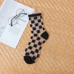 Sexy Lace Mesh Fishnet Socks Mixed Fiber Transparent Stretch Elasticity Ankle Net Yarn Thin Women Cool Socks 1pair=2pcs