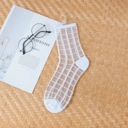Sexy Lace Mesh Fishnet Socks Mixed Fiber Transparent Stretch Elasticity Ankle Net Yarn Thin Women Cool Socks 1pair=2pcs