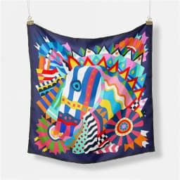 53cm Elephant Giraffe Zebra Square Scarf Brand Design Horse Luxury Silk Women Scarf Bandana Headband Fashion Hijab Neckerchief