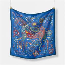 53cm Elephant Giraffe Zebra Square Scarf Brand Design Horse Luxury Silk Women Scarf Bandana Headband Fashion Hijab Neckerchief