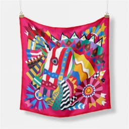 53cm Elephant Giraffe Zebra Square Scarf Brand Design Horse Luxury Silk Women Scarf Bandana Headband Fashion Hijab Neckerchief