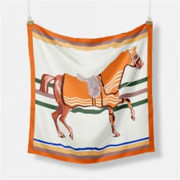 53cm Elephant Giraffe Zebra Square Scarf Brand Design Horse Luxury Silk Women Scarf Bandana Headband Fashion Hijab Neckerchief