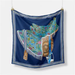 53cm Elephant Giraffe Zebra Square Scarf Brand Design Horse Luxury Silk Women Scarf Bandana Headband Fashion Hijab Neckerchief