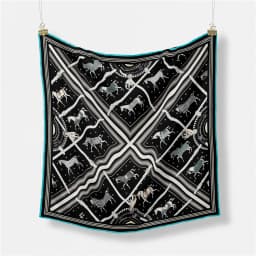 53cm Elephant Giraffe Zebra Square Scarf Brand Design Horse Luxury Silk Women Scarf Bandana Headband Fashion Hijab Neckerchief