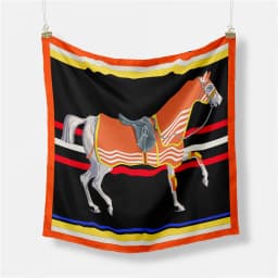 53cm Elephant Giraffe Zebra Square Scarf Brand Design Horse Luxury Silk Women Scarf Bandana Headband Fashion Hijab Neckerchief