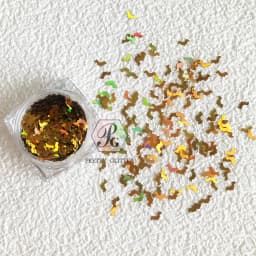 PrettyG 1 Box 5mm Halloween Laser Black Color Bat Shape Size Shape Glitter Sequins For DIY Art Makeup Decoration Accessories.