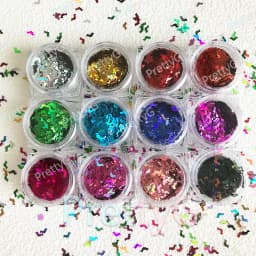 PrettyG 1 Box 5mm Halloween Laser Black Color Bat Shape Size Shape Glitter Sequins For DIY Art Makeup Decoration Accessories.
