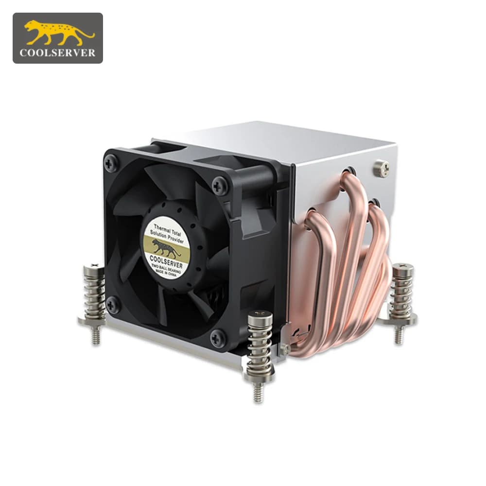 COOLSERVER R63 4 Heatpipe 2U Server CPU Cooler Workstation Computer Cooling Fan for Intel LGA2011 1700 115X AMD AM4