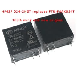 10PCS HF42F 024-2HST ( Replaces of FTR-F4AK024T F4AK024T ) 24V DC 5A 250VAC 5A 30VDC POWER RELAY 2 POLE 5A TV-3 HF42F-024-2HST