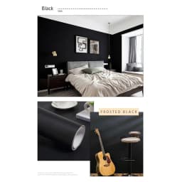 PVC Pure Color Matte Wallpaper Self-Adhesive Bedroom Waterproof Moistureproof Sticker Furniture Desktop Cabinet Renovation Film