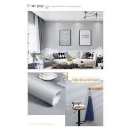 PVC Pure Color Matte Wallpaper Self-Adhesive Bedroom Waterproof Moistureproof Sticker Furniture Desktop Cabinet Renovation Film