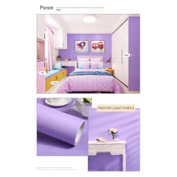 PVC Pure Color Matte Wallpaper Self-Adhesive Bedroom Waterproof Moistureproof Sticker Furniture Desktop Cabinet Renovation Film