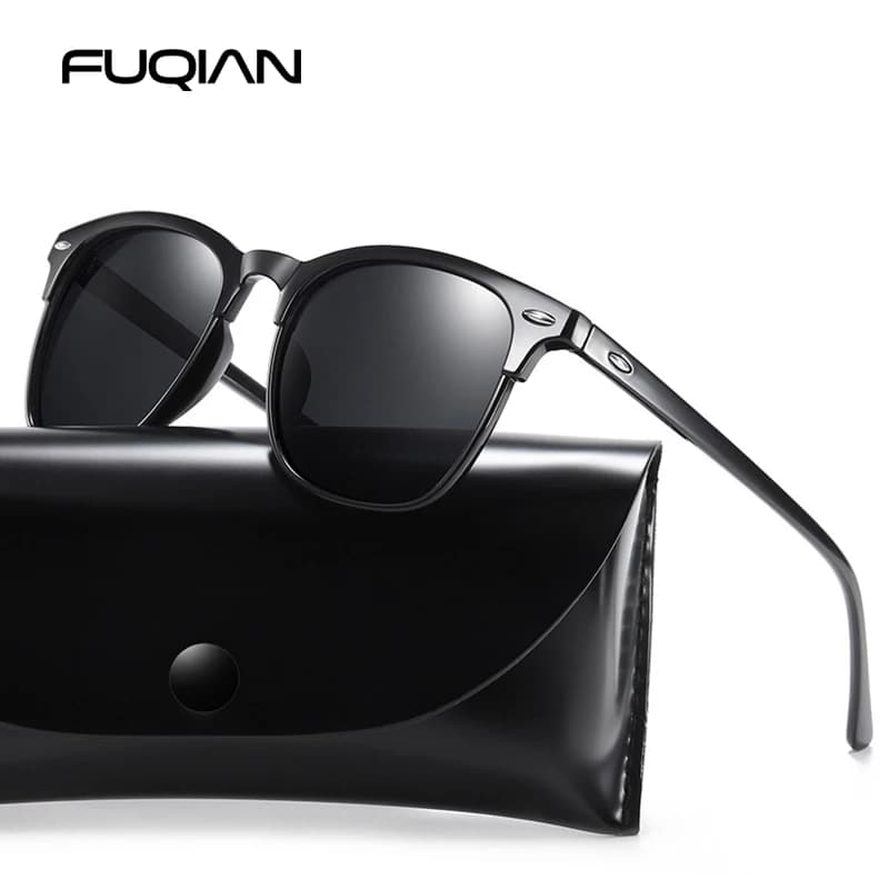 Fashion Square Polarized Sunglasses Men Women Classic Rivet Sun Glasses For Male High Quality Anti-glare Driving Shades