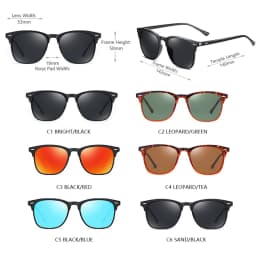 Fashion Square Polarized Sunglasses Men Women Classic Rivet Sun Glasses For Male High Quality Anti-glare Driving Shades