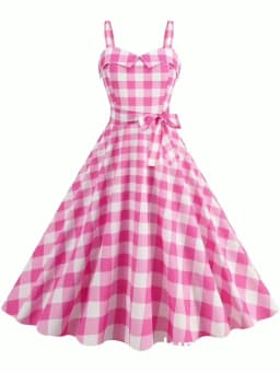 Polka Dot Party Dress Elegant Women Summer Puff Sleeve Square Collar Elastic Waist Vintage Midi Sundress Casual Beach