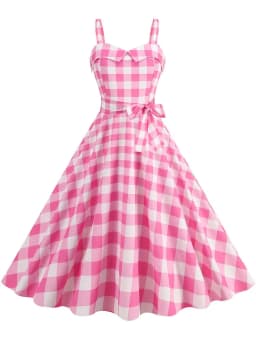 Polka Dot Party Dress Elegant Women Summer Puff Sleeve Square Collar Elastic Waist Vintage Midi Sundress Casual Beach